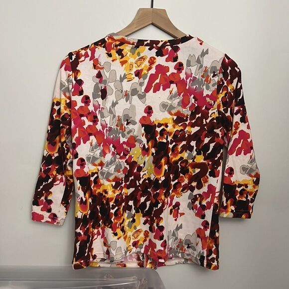 Floral Cardigan w/ Buttons Size L Melrose Chic - Picture 4 of 4